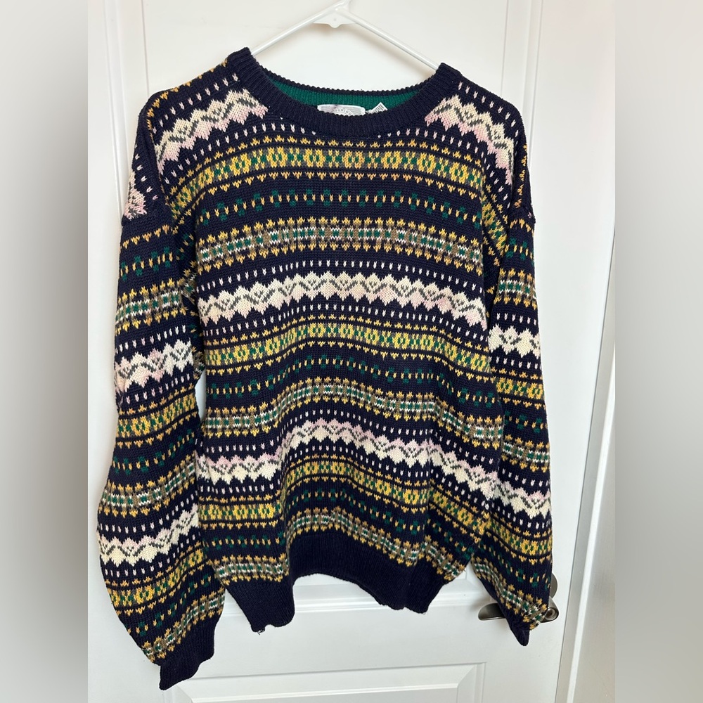 Vintage BASK Men’s large fair aisle sweater crewneck